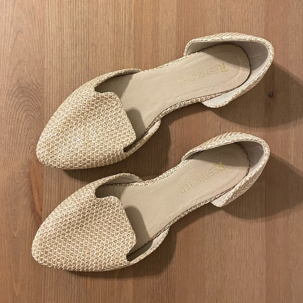 RESTRICTED Woven Raffia Flats 7.5